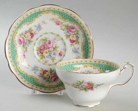 Windsor Green Footed Cup & Saucer Set