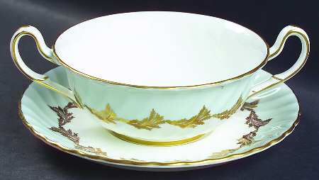 Wyvern Footed Cream Soup Bowl & Saucer Set