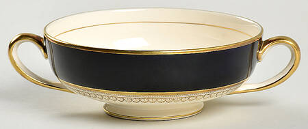 5973 Cobalt (Smooth) Footed Cream Soup Bowl