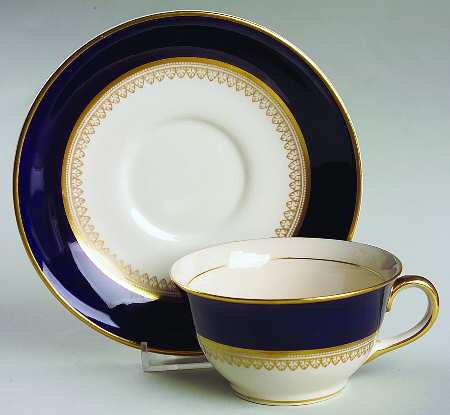 5973 Cobalt (Smooth) Flat Cup & Saucer Set