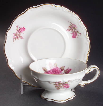 Corsage Footed Cup & Saucer Set by Forest
