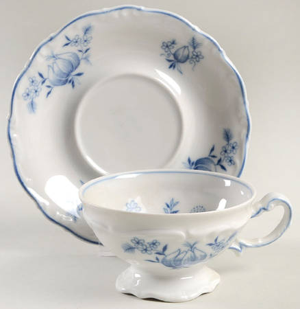 Ming Blue Footed Cup & Saucer Set