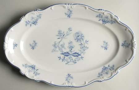 Ming Blue 13" Oval Serving Platter