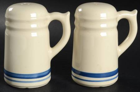 Blue Stripe Stove Top Salt & Pepper Set