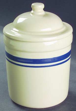 Blue Stripe Small Canister & Lid