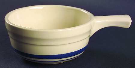 Blue Stripe Individual Handled Soup Bowl