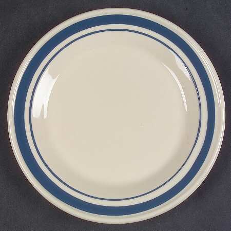 Blue Stripe Salad Plate