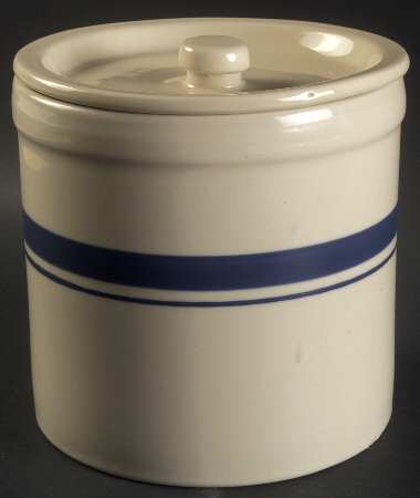 Blue Stripe Cookie Jar & Lid