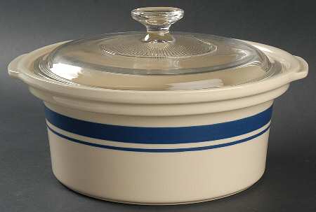 Blue Stripe Lid for 2 Qt Round Covered Casserole
