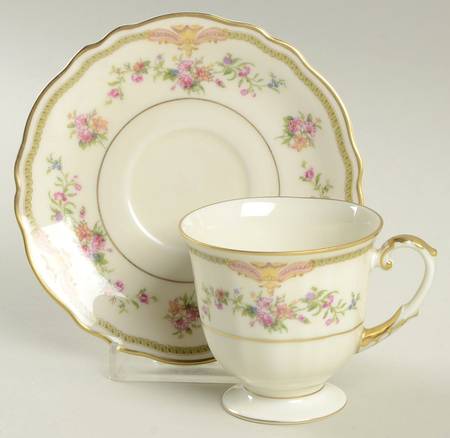 Aida (Gold Verge & Trim) Footed Demitasse Cup & Saucer Set by Franconia-Krautheim & Adelburg