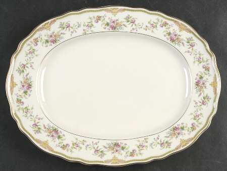 Aida (Gold Verge & Trim) 13" Oval Serving Platter
