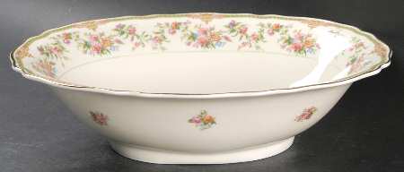 Aida (Gold Verge & Trim) 10" Oval Vegetable Bowl