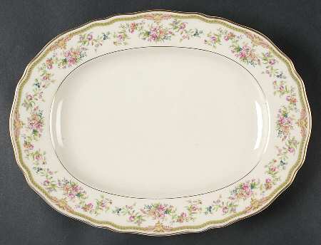 Aida (Gold Verge & Trim) 12" Oval Serving Platter