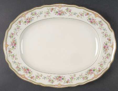 Aida (Gold Verge & Trim) 11" Oval Serving Platter