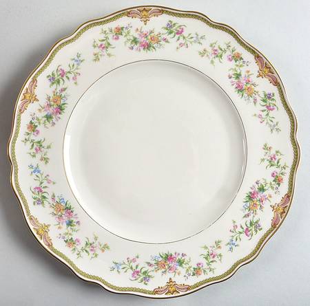 Aida (Green Verge & Gold Trim) Dinner Plate
