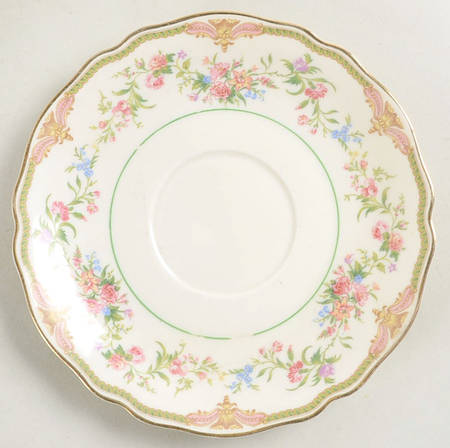 Aida (Green Verge & Gold Trim) Saucer