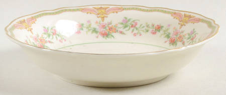 Aida (Green Verge & Gold Trim) Fruit/Dessert (Sauce) Bowl