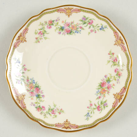 Aida (Green Verge & Gold Trim) Saucer for Footed Cup