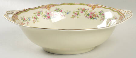 Aida (Green Verge & Gold Trim) 9" Round Vegetable Bowl