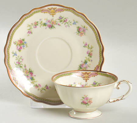 Aida (Green Verge & Gold Trim) Demitasse Cup & Saucer Set