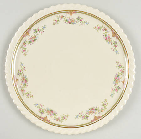 Aida (Green Verge & Gold Trim) Cake Plate