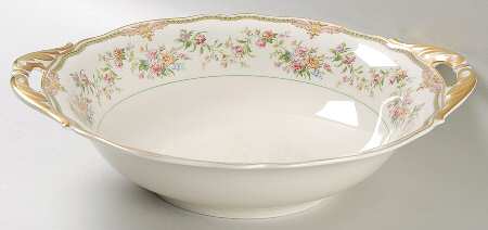 Aida (Green Verge & Gold Trim) 10" Round Vegetable Bowl