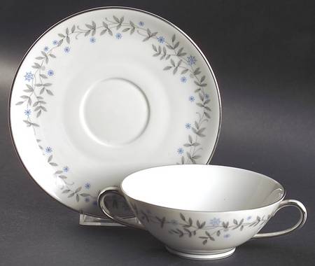 Arietta Footed Cream Soup Bowl & Saucer Set by Franconia-Krautheim & Adelburg