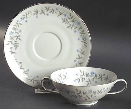 Arietta Footed Cream Soup Bowl & Saucer Set by Franconia-Krautheim & Adelburg