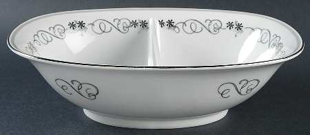 Barcarole 10" Oval Divided Vegetable Bowl