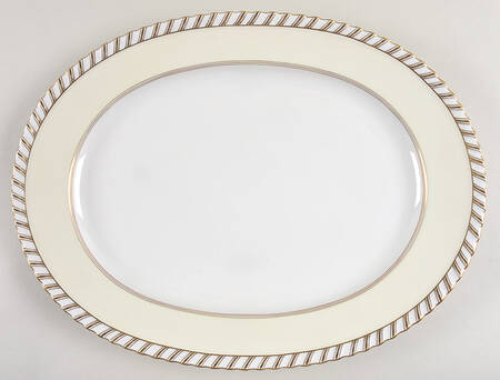 Baronial (White Center) 17" Oval Serving Platter