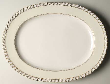 Baronial (White Center) 15" Oval Serving Platter
