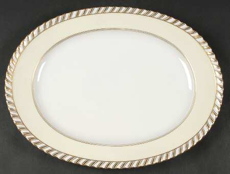 Baronial (White Center) 13" Oval Serving Platter
