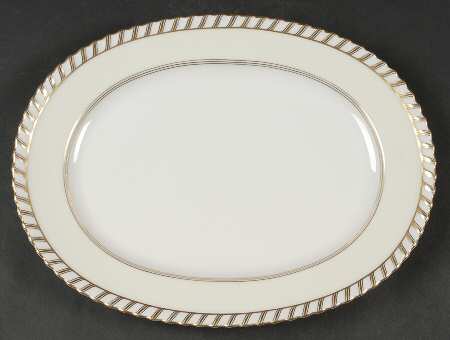 Baronial (White Center) 12" Oval Serving Platter