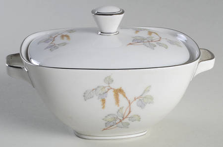 Birch Blossoms (Platinum Trim) Sugar Bowl & Lid
