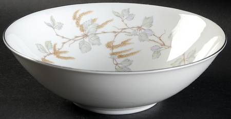 Birch Blossoms (Platinum Trim) 8" Round Vegetable Bowl