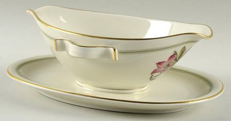Blossoms of Spring Gravy Boat with Attached Underplate