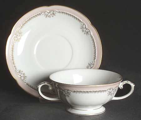Corinne Footed Cream Soup Bowl & Saucer Set