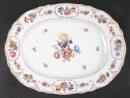 Dresden Flowers 15" Oval Serving Platter