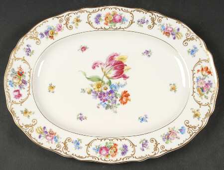 Dresden Flowers 12" Oval Serving Platter