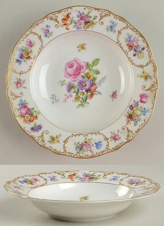 Dresden Flowers Rim Soup Bowl