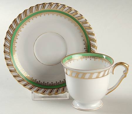 Emerald Footed Demitasse Cup & Saucer Set