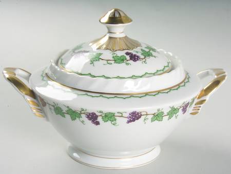 Festive Autumn Sugar Bowl & Lid