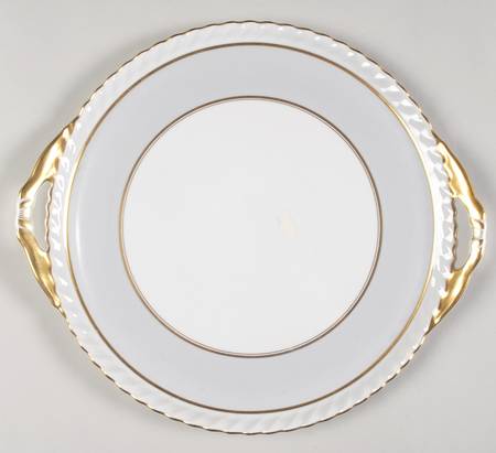 French Gray Handled Cake Plate