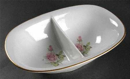 Franconia Rose 10" Oval Divided Vegetable Bowl by Franconia-Krautheim & Adelburg
