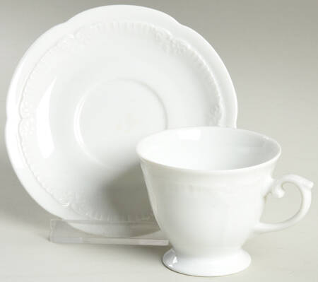 Franconia White Footed Demitasse Cup & Saucer Set