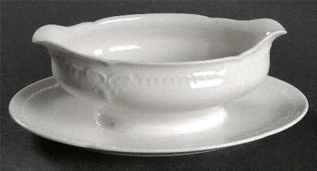 Franconia White Gravy Boat with Attached Underplate