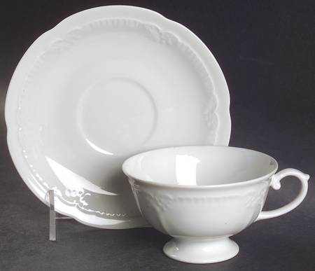 Franconia White Footed Cup & Saucer Set
