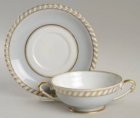 Graymont Footed Cream Soup Bowl & Saucer Set