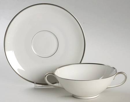 Gracious Footed Cream Soup Bowl & Saucer Set