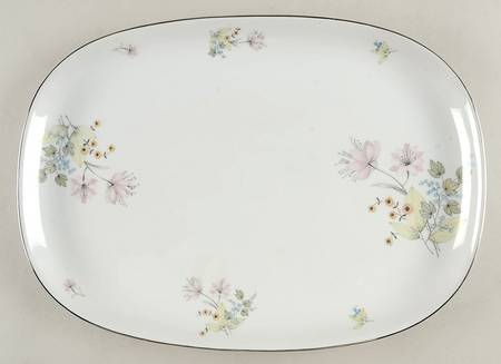 Hermosa (Platinum Trim) 15" Oval Serving Platter